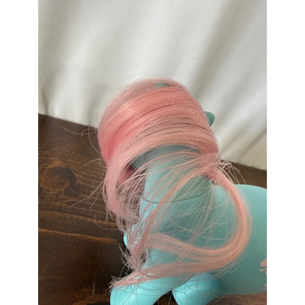 Vintage 1983 My Little Pony G1 Bow Tie Aqua Blue Pink Hair with Comb Hasbro‎